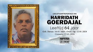 Uitvaart Van Dhr Harridath Goerdajal  Live Stream  NAPSTER PRO STUDIO [upl. by Animsaj105]