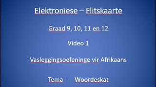 Afrikaans Woordeskat Video 1 Graad 9 10 11 en 12 [upl. by Burkhart]