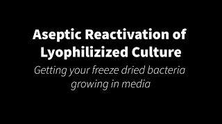 Aseptic Reactivation of Lyophilized Cultures [upl. by Channing675]