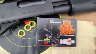 Brenneke Red Magic 3quot 1oz Sabot Slug Test W Remington 870 Special Purpose amp Fully Rifled Barrel [upl. by Alakim61]