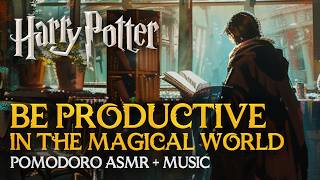 ⏱️4h Harry Potter Pomodoro Studying in Wizarding Shops ✏️🛍️ Hogwarts ASMR Study Session Timer [upl. by Eniluqaj]