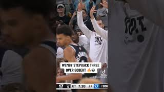 WEMBY STEPBACK THREE OVER GOBERT 🤯😱 basketball shorts [upl. by Lusty]