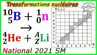 Examen National 2021 SM  Noyaux Masse et Énergie  Nucleaire [upl. by Eerbua586]