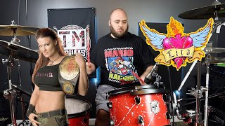 WWE Lita theme drum cover  Love Furry Passion Energy  Boy Hits Car [upl. by Ramses]