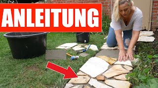 So EINFACH Natursteinplatten verlegen im Garten  MrHandwerk [upl. by Presley]