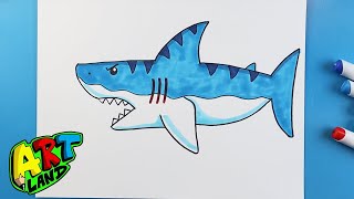 How to Draw an EASY MEGALODON [upl. by Salesin]