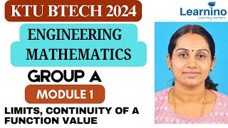 KTU BTECH 2024  GROUP A  MATHS  Limits Continuity of a Function valuemathematics ktu btech [upl. by Marchal]