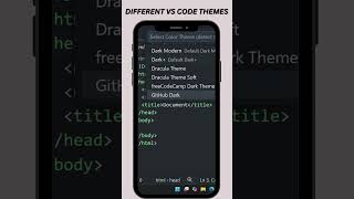 Top VS Code Themes Shown  Best Visual Studio Code Themes for Coding 2024 coding webdevelopment [upl. by Renba181]