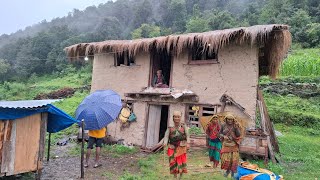 Best Nepali Mountain Village Life  Rainy Day  Very Peaceful and Relaxing Village Life  Real Life [upl. by Trebleht]