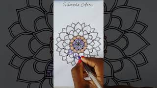 Color mandala art  satisfying creativeart shorts [upl. by Gwyn]