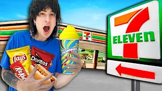 Eating 7Eleven ONLY For 24 Hours [upl. by Airrej]