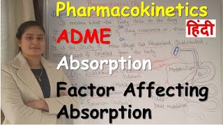 Pharmacokinetics in Hindi  Part 1  ADME  Absorption  Factor Affecting Absorption [upl. by Kallista836]