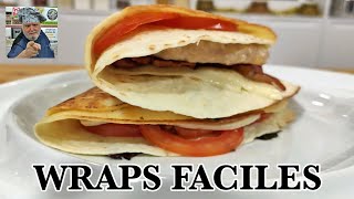 2 recetas de wrap fáciles  wraps light  wraps de pollo  como hacer wraps de pollo  wrap de pollo [upl. by Thorma]