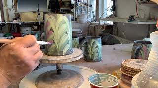 How to paint flowers using underglazes [upl. by Aletta]