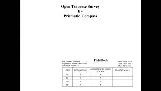 Open Traverse Survey by Prismatic Compass [upl. by Eiba]