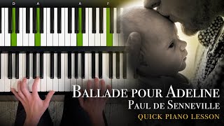 Ballade Pour Adeline  Paul de Senneville  Richard Clayderman Piano Tutorial [upl. by Singhal]