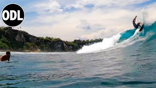 Surfing Uluwatu w Rizal Tanjung  Bali Indonesia POV GoPro Surfing [upl. by Leavitt]