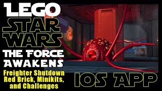 Lego Star Wars The Force Awakens Freighter Shutdown Red Brick Minikits and Challenges [upl. by Aniluap]