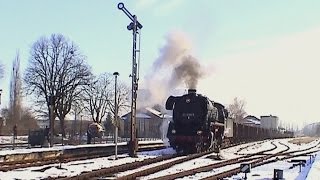 Winterdampf  Güterzüge am Rennsteig mit Dampflok 44 14868 [upl. by Analiese]