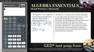 GED® Math Science Formulas 1MP1 Adv 1213 [upl. by Emirej]