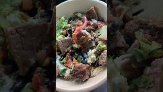 Homemade ribeye in qdoba veggie bowl lowcarblife steak cooking lowcarbusa food [upl. by Limber465]