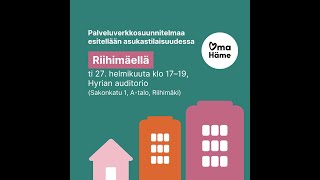 Asukastilaisuus palveluverkkosuunnitelmasta Riihimäellä 2722024 tallenne [upl. by Tadich658]