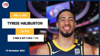 TYRESE HALIBURTON 18 PTS vs MIA 15 Nov 2425 IND Highlights [upl. by Landy856]