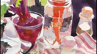 Watercolor Class Demonstration with Susan Avis Murphy Still Life with Beets and Carrots Part 2 [upl. by Grayson]