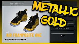 NBA 2K20 Shoe Creator  Nike Foamposite One quotMetallic Goldquot [upl. by Nihi150]