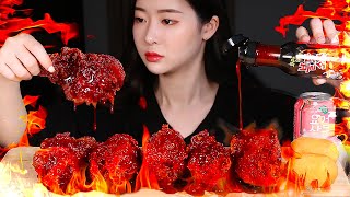 뱀파이어치킨 3단계 불닭소스 리얼사운드먹방THE SPICIEST CHICKEN IN KOREA 🔥VAMPIRE HELLGATE FLAVOR 14000SHU MUKBANG [upl. by Aihtela]