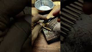 Handmade Teak comb  coconut oil to protect the wood [upl. by Haym]