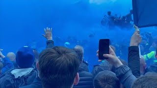 Flares Smoke Bombs amp Chants Outside Goodison Park I 🎵quotWe Are The Goodison Gangquot🎵 [upl. by Ateuqram]