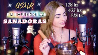 🌙 ASMR FRECUENCIAS SANADORAS Y TERAPEUTICAS  FRECUENCIA 432 HZ  528 HZ  128 HZ😴💜ASMR en ESPAÑOL [upl. by Alansen]