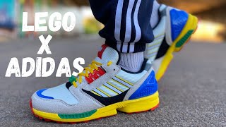 THESE ARE CRAZY ADIDAS X LEGO ZX8000 REVIEW amp ON FOOT [upl. by Ydnab]