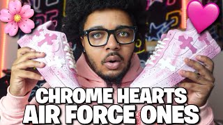 CRAZY HEAT🔥NIKE AIR FORCE 1 “CHROME HEARTS” REVIEW😳💞 [upl. by Kalagher]