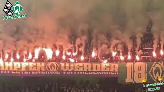 SV Werder Bremen Pyro in Mönchengladbach 151223 pyroalarm 12minuten bundesliga dfl [upl. by Yrekaz]