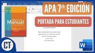 Portada Según Normas APA 7ma Edición Para Estudiantes [upl. by Retep722]