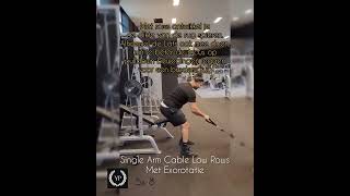 Single Arm Cable Low Rows met Exorotatie gymtips personaltrainner fitness [upl. by Liddle]