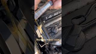 Engine oil over the running timing belt 😲😳 mechanic shortsfeed [upl. by Arreit]