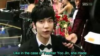 Interview Seunggi amp Hyojoo at 2009 SBS Drama Awards EngSubs [upl. by Ednarb]