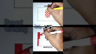 Drawing Croatia Vs Morocco Flags  FIFA World Cup Qatar 2022 [upl. by Sclater]