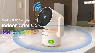 SYMYNELEC 5GHz24GHz Indoor Security WiFi Camera Smart Baby amp Pet Monitor with OneTouch Calling [upl. by Silra]