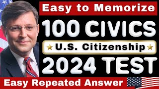 2024 Random 100 Civics Test QuestionsDirect Answers US Citizenship Interview  Ciudadania Americana [upl. by Ibmab]