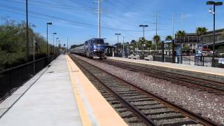 Amtrak OLS 457 amp Amtrak 90208 With The Amfleet Train Through Sorrento Valley Station 04022012 [upl. by Asirralc]