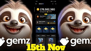 Gemz Coin Daily Combo Today 15  GemzCoin Daily Combo  Gamezy Contest Code Today [upl. by Kcirtapnhoj918]