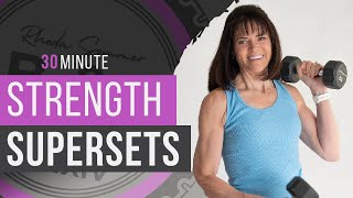 30 minute Dumbbell SUPERSET Strength Workout for Women Over 40 [upl. by Atikehs]