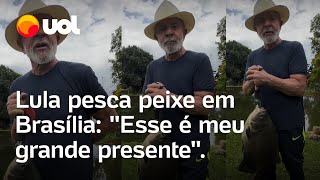 Lula diz em vídeo que pescou peixe de 6 kg em Brasília Presidente está fora de campanha de Boulos [upl. by Arondell]