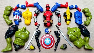 AVENGERS TOYSAction FiguresAssembleDeadpool Wolverine Hulk Smash Captain America Superhero [upl. by Hocker861]