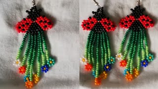 Haciendo Aretes En Mostacilla  Mariquita 🐞🐞 [upl. by Aseeram849]