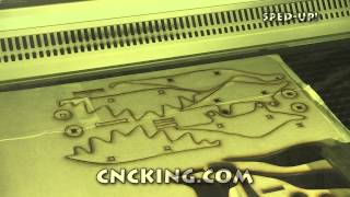 CNCKingcom Laser Cutting a 5 mm Plywood Stegosaur [upl. by Nelav]